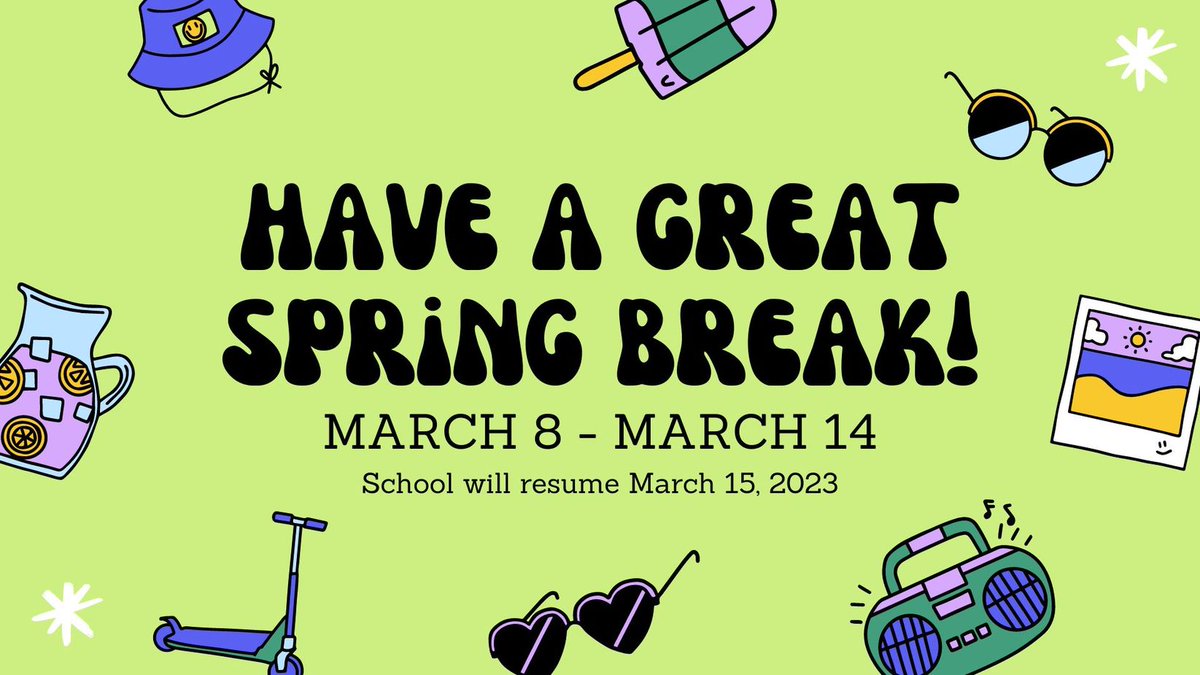GETCAPHeadStart's tweet photo. ATTENTION NACOGDOCHES FAMILIES!!

Tomorrow is the beginning of Spring Break!! Spring Break will be March 8th - March 14th. Have fun and we look forward to seeing you all when school resumes on March 15th! https://t.co/yxfTprpFV8