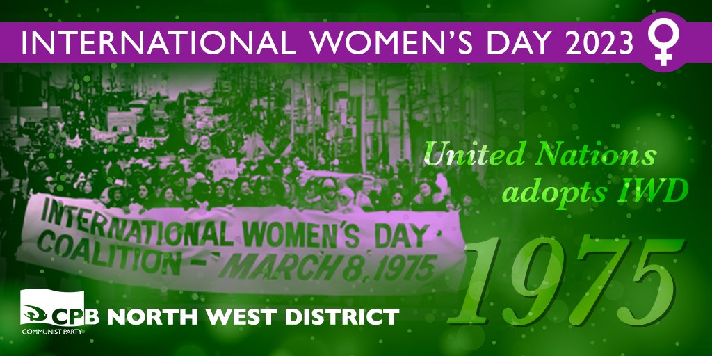 The United Nations adopted International Women’s Day in 1975. Calls were for the fight again apartheid and all forms of oppression.
<a href="/CpbManc/">Communist Party Greater Manchester</a> <a href="/CPBritain/">Communist Party ☭</a> <a href="/M_Star_Online/">Morning Star</a>