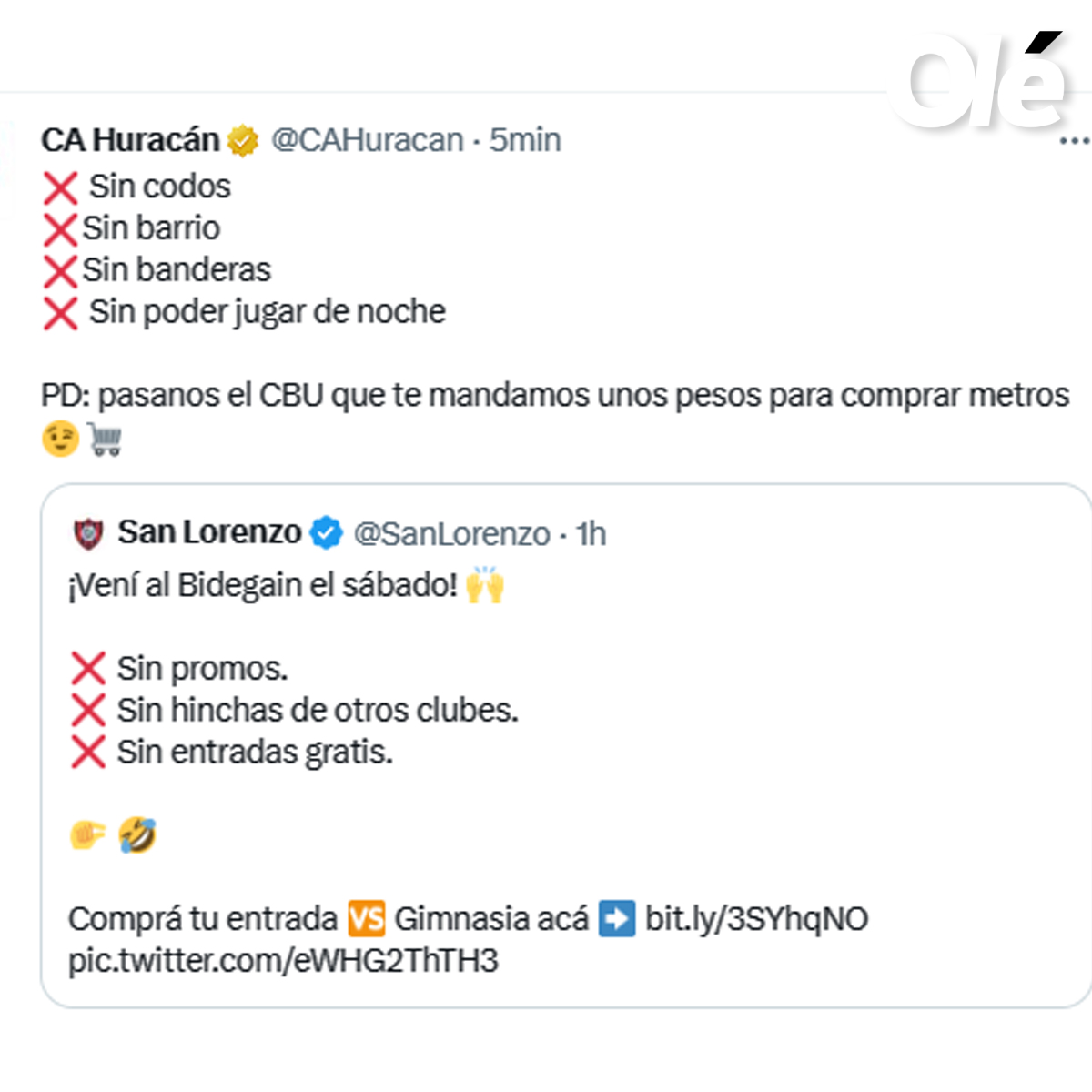 Diario Olé tweet media