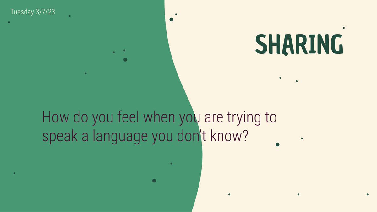 ChowKnaupp's tweet photo. Wish you could have been with us as we learned #empathy and gained #awareness in Morning Mtg! After greeting each other in Arabic, we shared how it felt to speak a new language. So many insightful responses: weird, great, exciting, confusing. #realfeels #ewlearns @NorthSideEW https://t.co/jN14FJ4Fq4