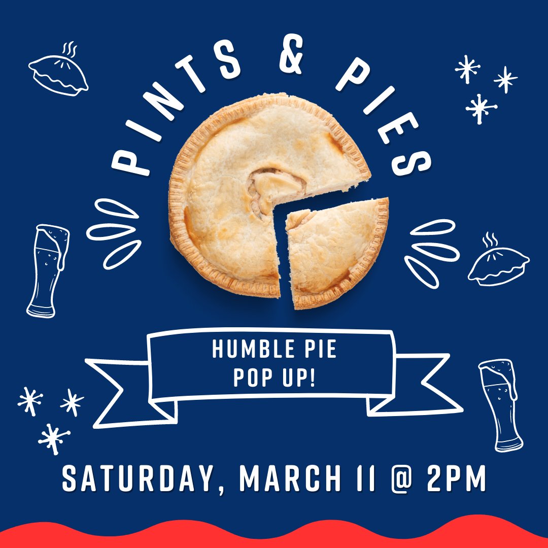 PropellerBeer's tweet photo. Pints &amp; Pies 🥧

@pie_humble will be serving  some tasty New Zealand style pies Saturday, March 11th, from 2pm until sell out! Join us at our Gottingen location and enjoy some pies on the patio (weather dependent)!  

#PropellerBeer #DrinkPropeller #HandPie #HalifaxNS #CraftBeer https://t.co/XIwjkA049Z