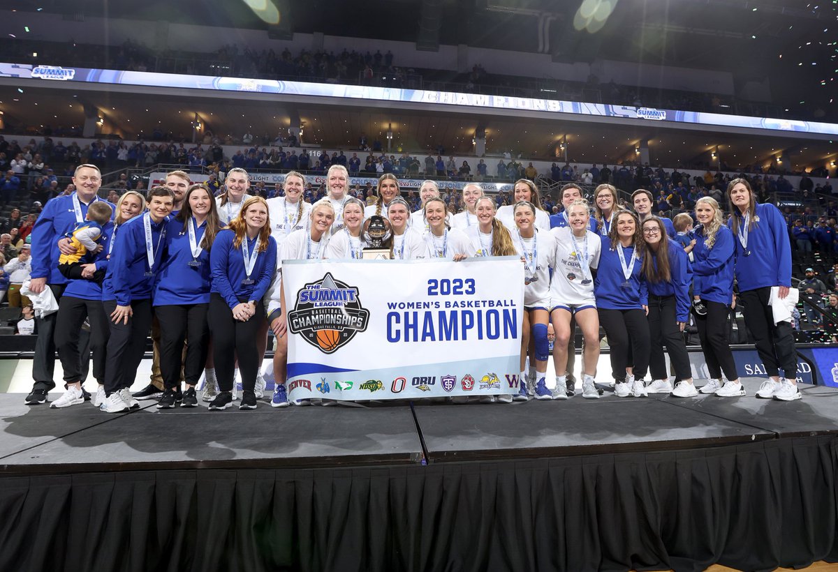 Congratulations to @GoJacksWBB on winning the #SummitWBB Tournament Championship! @TheSummitLeague is proud to have you represent the conference in @MarchMadnessWBB! #ReachTheSummit