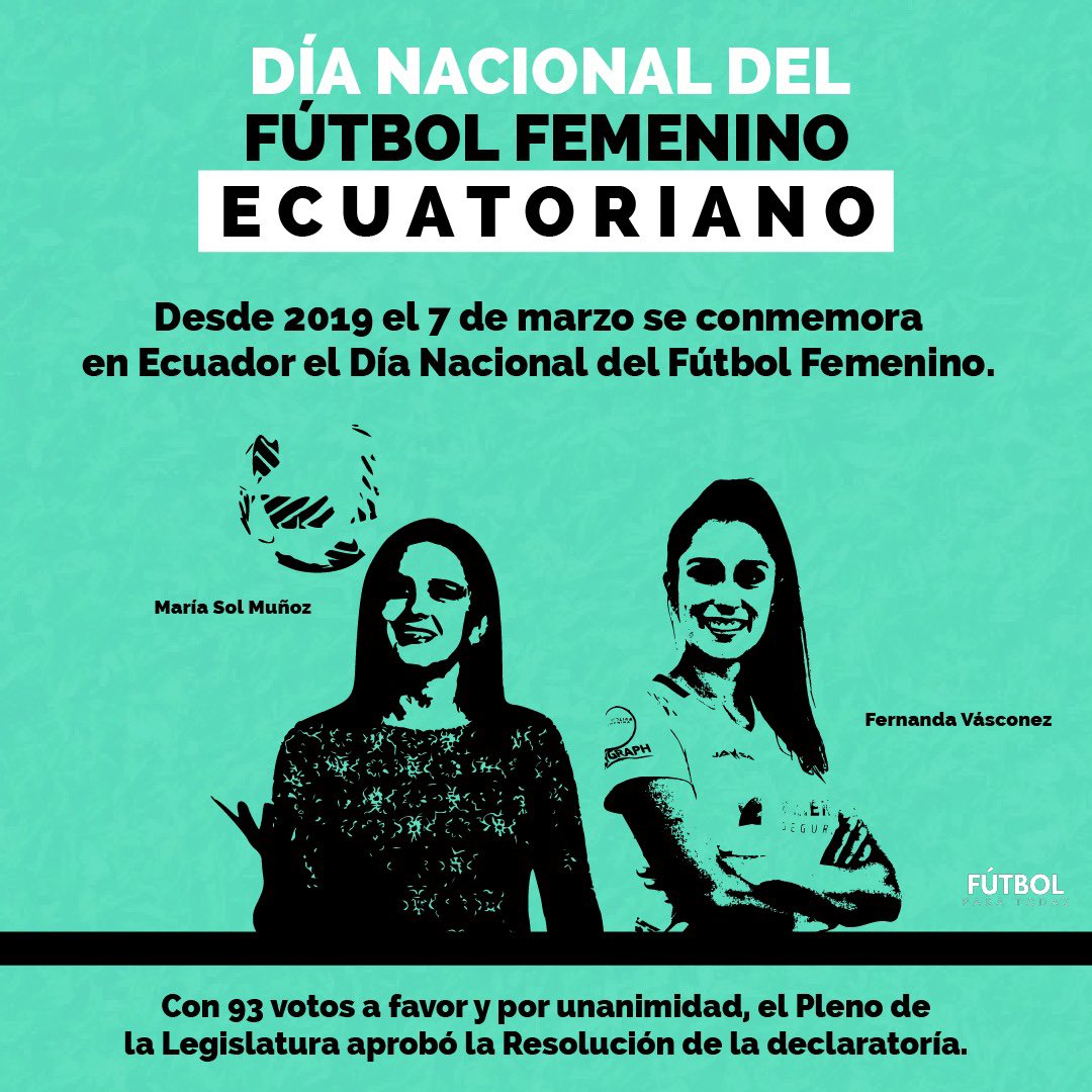 Hoy conmemoramos el Día del Fútbol Femenino Ecuatoriano y Sudamericano. 🙌🏼⚽️
