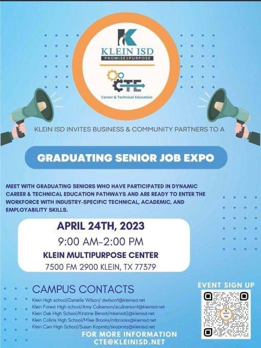 KOHS Counselors (@kohscounselors) on Twitter photo Attention Graduating Seniors! Are you looking to enter the workforce and put your <a href="/KISD_CTE/">Klein ISD Career & Technical Education</a> certifications to use after graduation? <a href="/KleinISD/">Klein ISD</a> will be hosting the an amazing event on 4/24 just for you! Contact Mrs. Benoit in the <a href="/kohscounselors/">KOHS Counselors</a> office for more info. πππ Attention Graduating Seniors! Are you looking to enter the workforce and put your <a href="/KISD_CTE/">Klein ISD Career & Technical Education</a> certifications to use after graduation? <a href="/KleinISD/">Klein ISD</a> will be hosting the an amazing event on 4/24 just for you! Contact Mrs. Benoit in the <a href="/kohscounselors/">KOHS Counselors</a> office for more info. πππ