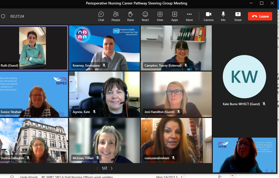 Great meeting of perioperative nursing career pathway Steering Group members - thanks to the contribution of all members @Obie1Janet @tracey_campton @traceywallace70 @kateagnew68 @EjKearney @LindaGi72485317 @fearlewis @theresa_maynes @CollinsMrsmitty @dmg243 @Patrick0343