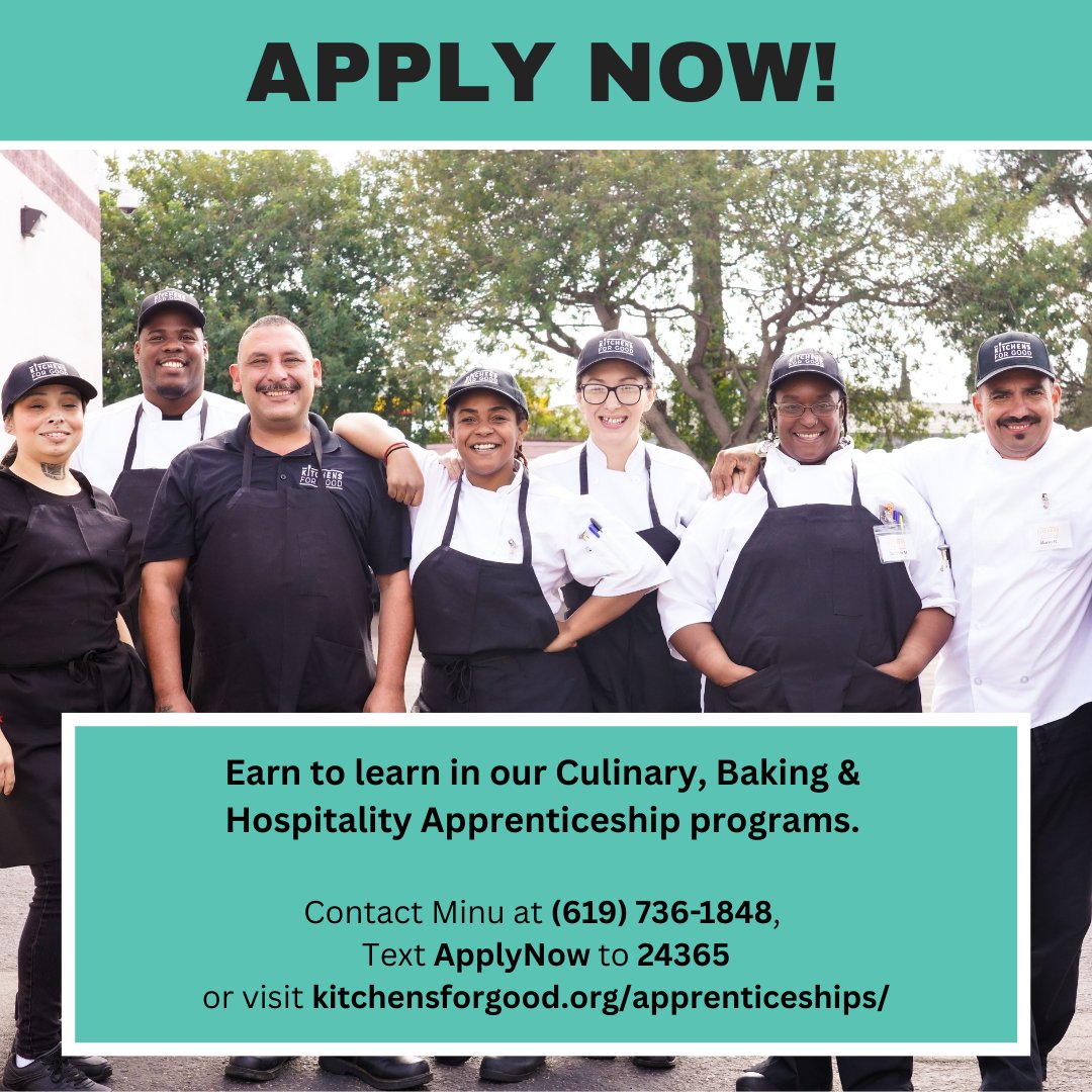 Interested in a fresh start or a new career? Our Apprenticeships start with 10 weeks of tuition-free skills training. Upon completion, they get placed in well-paying jobs. 

Class space is limited, so: text ApplyNow to 24365, click bit.ly/3JkwPV7, or call (619) 736-1848!