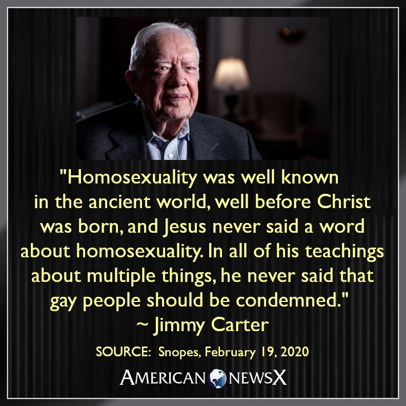 Jimmy Carter is a real Christian who actually knows the Bible.  Listen to him.  The quote has been fact checked.