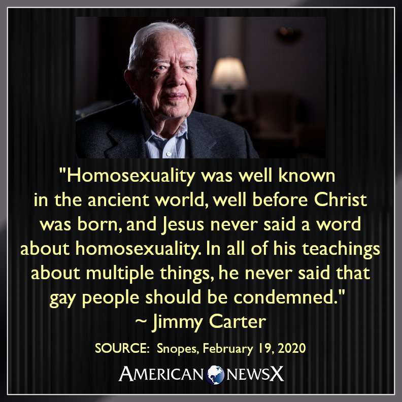 Jimmy Carter is a real Christian who actually knows the Bible. Listen to him. The quote has been fact checked.