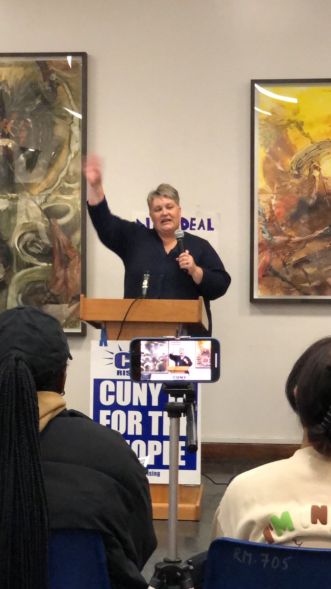 @jengaboury mid action photo of one of my fave PSC organizers!! #newdeal4cuny #fundcuny