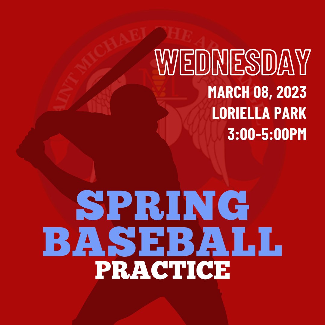 Warriors! If you are interested in playing baseball, practice is on Wednesday at Loriella park from 3pm-5pm. See you there!