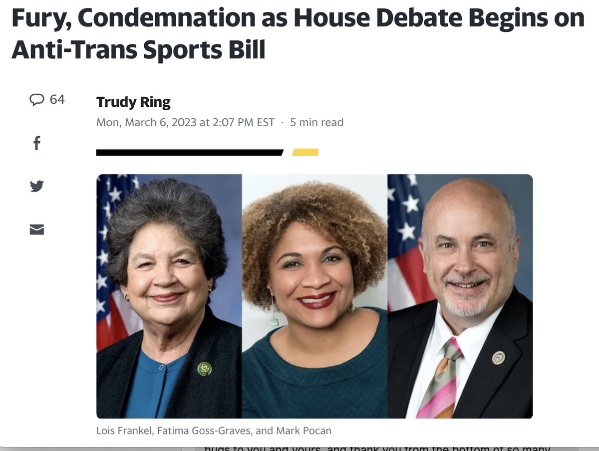 ErinInTheMorn's tweet photo. The national fight for transgender rights has begun.

The House will be debating HR734, a national anti-trans sports ban. 

4 years ago, the Alliance Defending Freedom and American Principles Project admitted to starting with sports to pave the way for full attacks on all rights. https://t.co/wXAalnYSCq