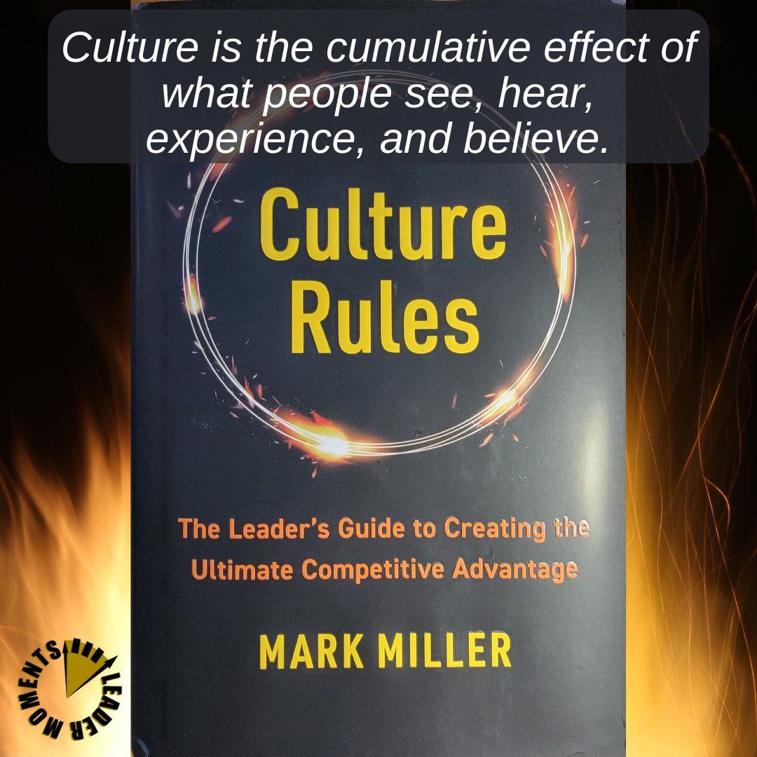 Not happy with what your employees are experiencing and believing? @MarkMillerLeads has the solution in #culturerules.

amzn.to/3mcyfbp

#leadership #workculture #influence #buildyourculture