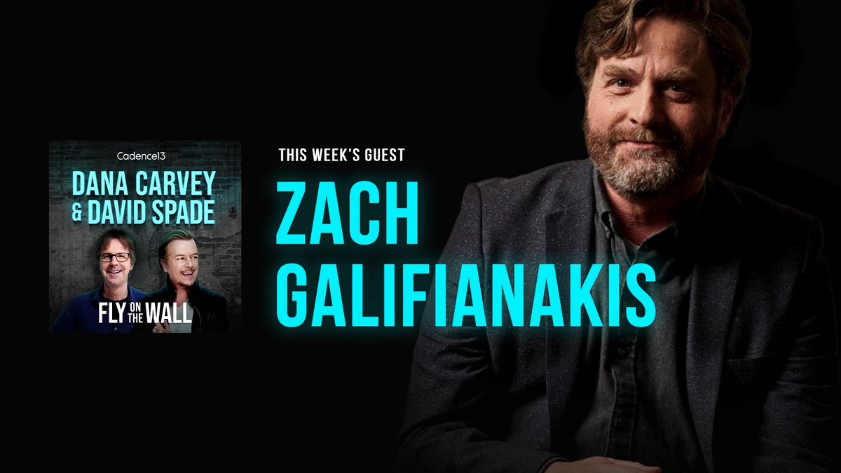 danacarvey's tweet photo. TOMORROW: #ZachGalifianakis joins me and @DavidSpade on this week’s  #FlyOnTheWall. 🤗

All episodes: https://t.co/pa20PyVjPP https://t.co/a3ZBsaMUjj