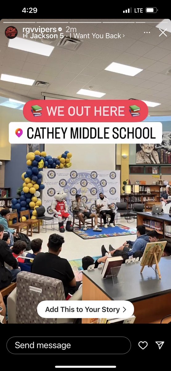 CatheyMSLib's tweet image. Thank you Vipers Basketball for visiting our campus