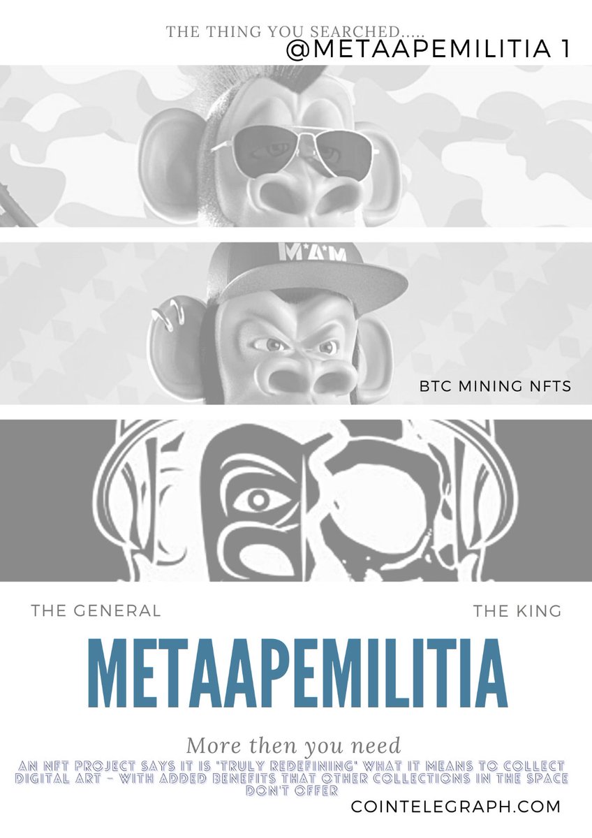 @MetaApeMilitia1 @SoljasNFT <a href="/molowxox/">ꁒꆂ꒒꒒ꆂꅐ 🎈</a> @deanbaker748 Meta Ape Militia has got what you want! Name it, they got it! BTC, Staking, Marketplace, 550 Club, and on and on and on!!! DYOR and then tap in with the right project for all your passive income needs! LFGrow!