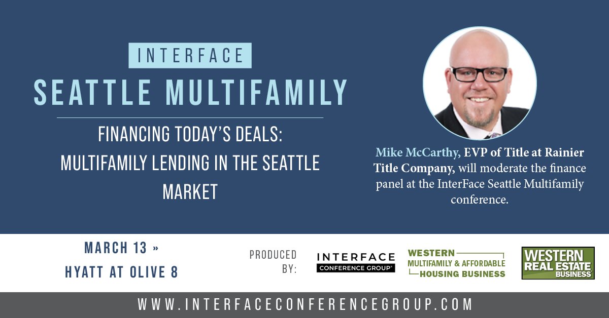 RainierTitle's tweet image. Did you hear the news? 👂🏼
We are so excited to announce our very own EVP of Title, Mike McCarthy, will be moderating the finance panel at the #InterFaceSeattle Multifamily conference, on Monday, March 13th. 👨🏽‍⚖️
You can register for the #conference here ➡️ linktr.ee/RainierTitle
