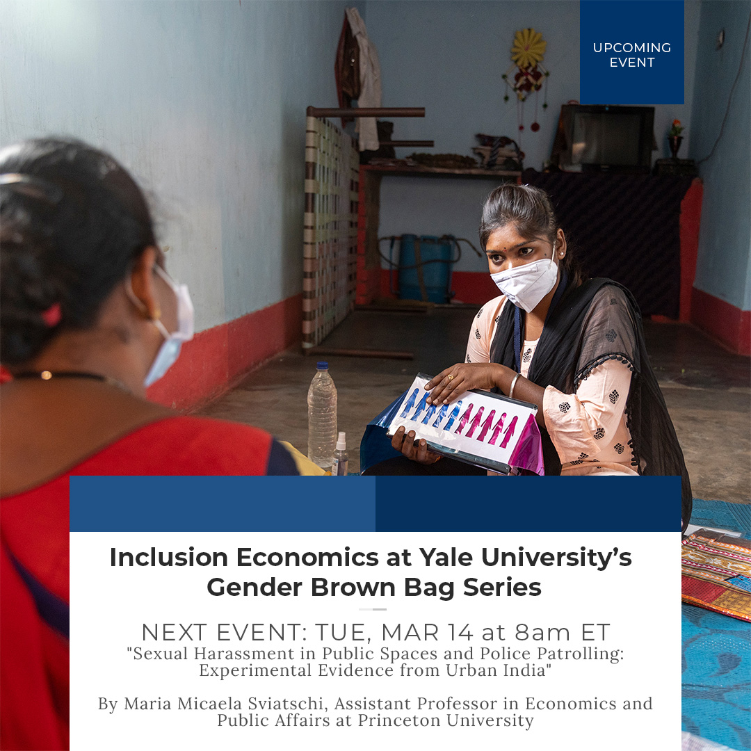 Yale Economic Growth Center (@yaleegc) on Twitter photo 📣 Webinar TUE, MAR 14 at 8am ET
#InclusionEconomics hosts a monthly Gender Brown Bag series presenting gender research in economics & related fields.
By <a href="/micasviatschi/">Maria Micaela Sviatschi</a> (<a href="/PrincetonSPIA/">Princeton School of Public & International Affairs</a> <a href="/PrincetonEcon/">Princeton Economics</a>)
👉 Register: cutt.ly/3CmpQ8l 📣 Webinar TUE, MAR 14 at 8am ET
#InclusionEconomics hosts a monthly Gender Brown Bag series presenting gender research in economics & related fields.
By <a href="/micasviatschi/">Maria Micaela Sviatschi</a> (<a href="/PrincetonSPIA/">Princeton School of Public & International Affairs</a> <a href="/PrincetonEcon/">Princeton Economics</a>)
👉 Register: cutt.ly/3CmpQ8l