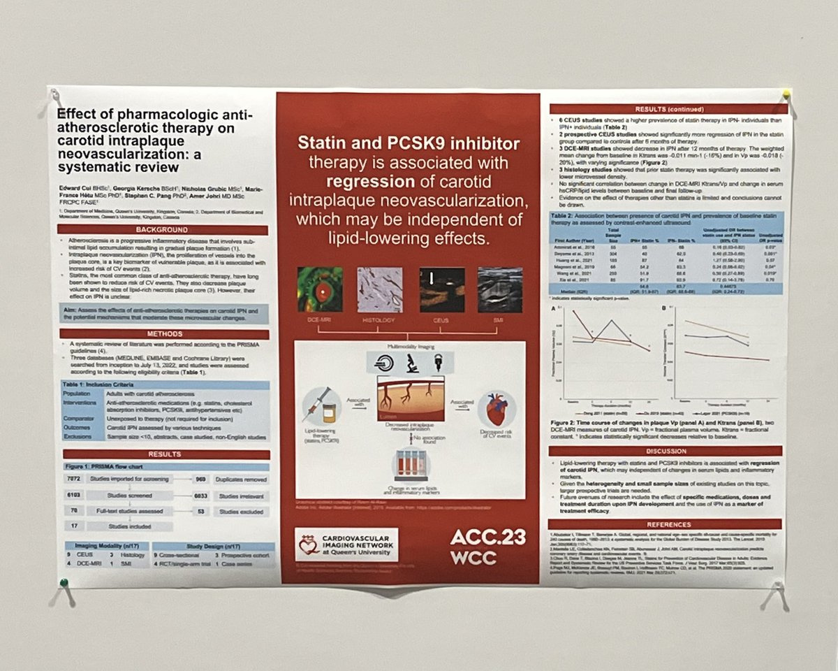 Edward Cui (@edwardcui2) on Twitter photo Grateful for the opportunity to share our work on lipid-lowering therapy and carotid plaque at #ACC2023! Thank you Dr. <a href="/amerjohri/">Amer Johri</a>, <a href="/georgia_kersche/">Georgia Kersche</a>, <a href="/nickgrubic/">Nicholas Grubic</a>, <a href="/DrMFHetu/">Marie-France Hétu, PhD</a>, Dr. Stephen Pang and other members of CINQ Lab for your continuous support. Grateful for the opportunity to share our work on lipid-lowering therapy and carotid plaque at #ACC2023! Thank you Dr. <a href="/amerjohri/">Amer Johri</a>, <a href="/georgia_kersche/">Georgia Kersche</a>, <a href="/nickgrubic/">Nicholas Grubic</a>, <a href="/DrMFHetu/">Marie-France Hétu, PhD</a>, Dr. Stephen Pang and other members of CINQ Lab for your continuous support.