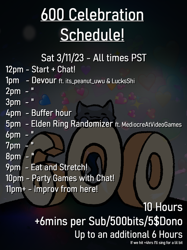 LaggyKitten's tweet photo. Streamed @ https://t.co/VKiRWNiWwp

Guest starring:
@/its_peanut_uwu 
@/LucksShi 
ttv/MediocreAtVideoGames

Itinerary here!: https://t.co/YewXzAtXow