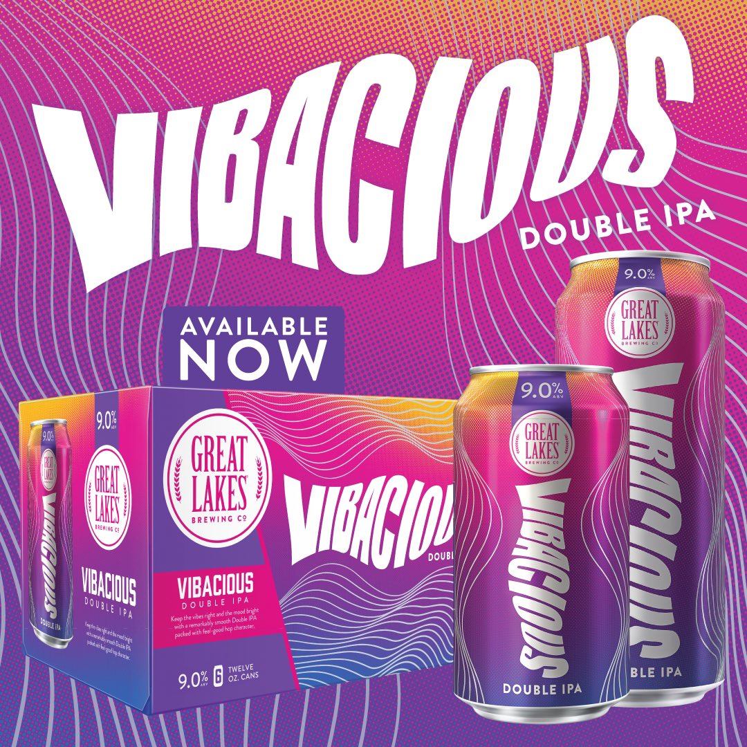 The wait is over!! Let the good vibes roll with our brand new, year-round Vibacious Double IPA. Available now on tap, 6 packs cans, and our first ever single serve 19.2 oz can!!