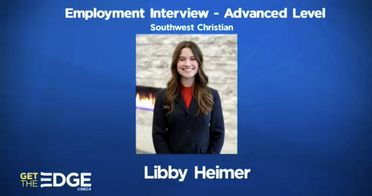 SWCHSdeca's tweet image. Congrats to Libby Heimer for finishing in the Top 8 in the state for Advanced Level Employment Interview! An incredible DECA season for Libby!