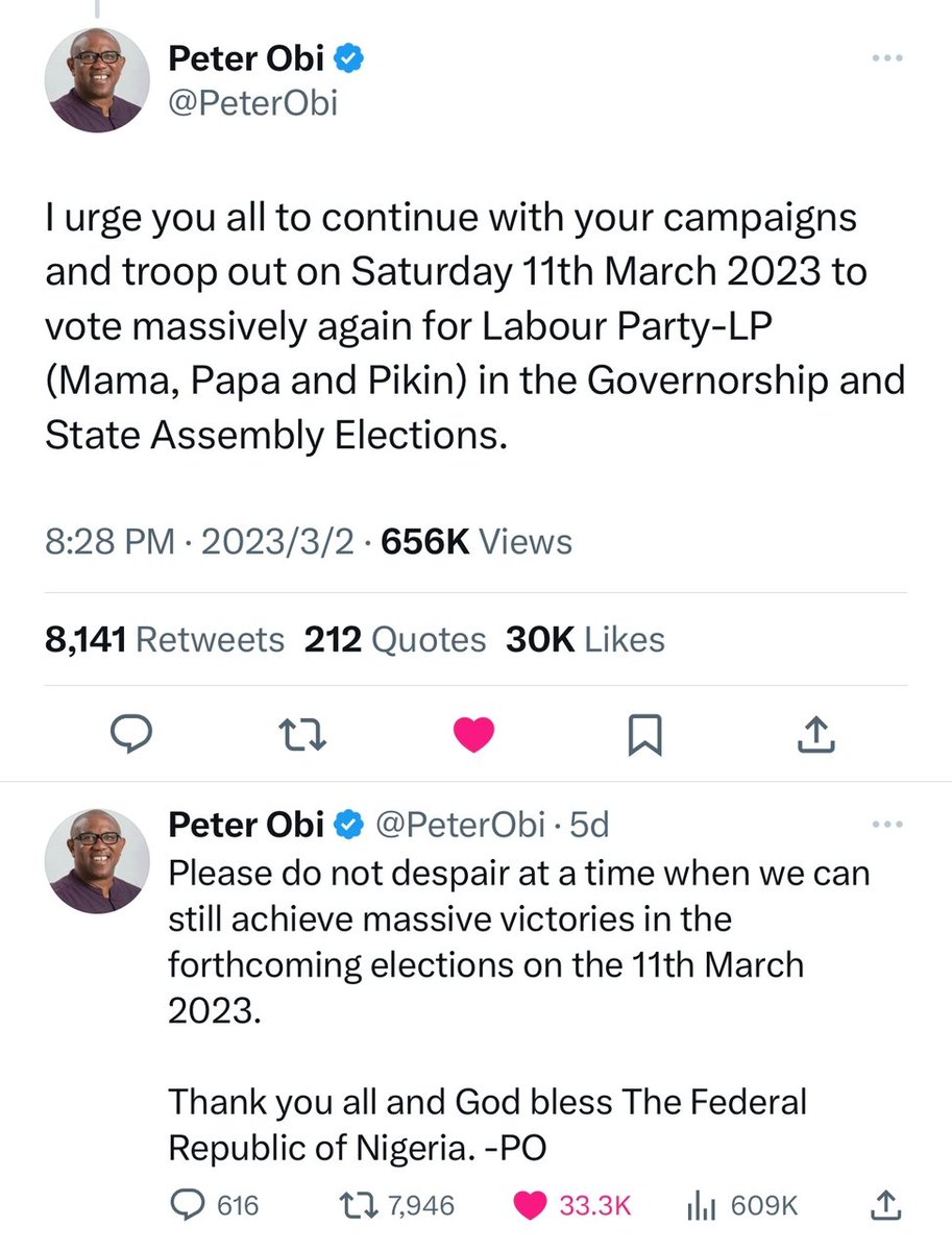 DocOmeiza's tweet photo. Fellow ObiDattis,
Yet again
I urge you to
Vote eeellluuu pppeeeee
From top to bottom.
#VotePDAPCOut
ππΏππΏππΏππΏππΏππΏππΏππΏππΏππΏ https://t.co/Fa1pkmwXgr
