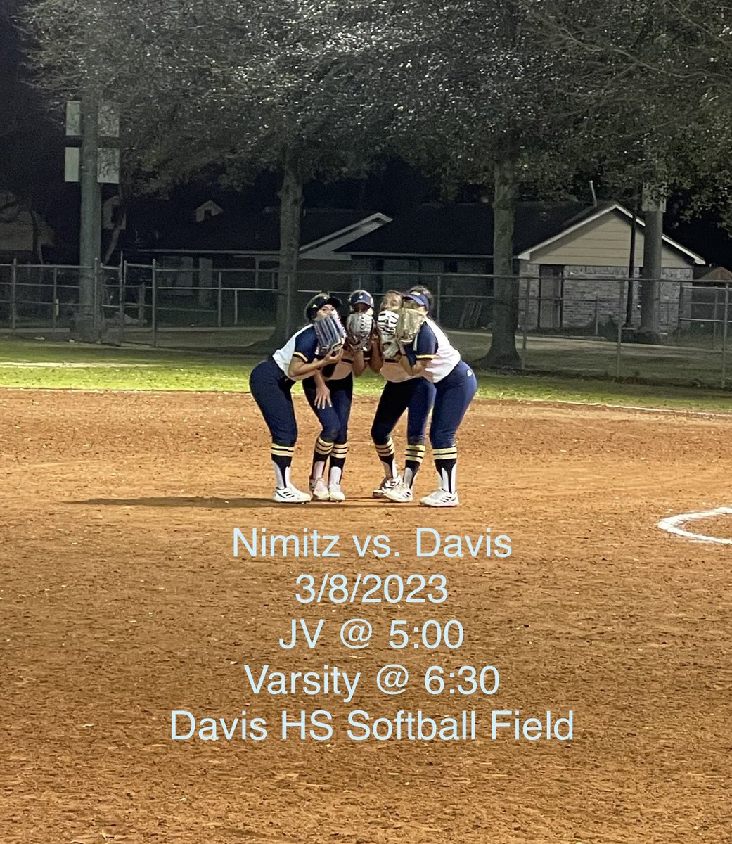 Tomorrow your Lady Cougars take on Davis at the Davis Softball Field. Come out and pack the stands as we prove that Life’s the Game, Softball is Serious 💙🥎💛🐾 <a href="/SoftballNimitz/">Nimitz Softball</a>