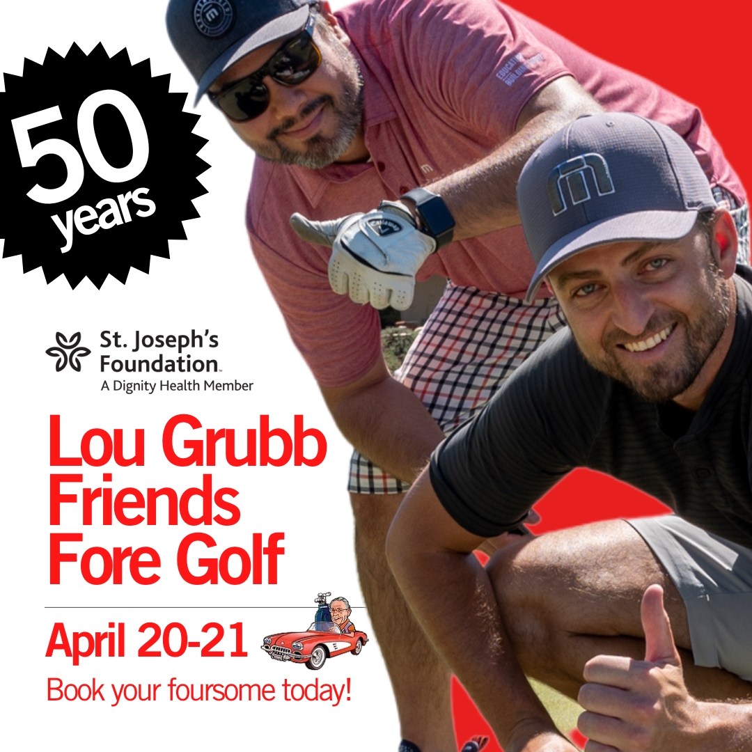 It's the best game of golf, with the best golf swag and the best of friends, all for the best cause-- to support lifesaving care at St. Joseph's. Lou Grubb Friends Fore Golf celebrates 50 years, April 21. Join Us: LouGrubbGolf.com #LGFFG #supportstjosephs #humankindness