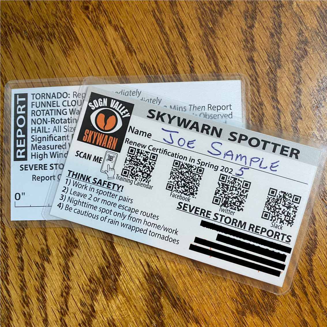 SVSkywarn's tweet photo. JUST IN FROM THE PRINTER! Individuals who take a NWS SKYWARN Severe Storm Spotter Training class from Sogn Valley SKYWARN will receive updated cards that are now laminated for increased durability. Another reason to get trained this spring. #GetTheCard https://t.co/fc2qnhfNVt https://t.co/cwycyqLM2C