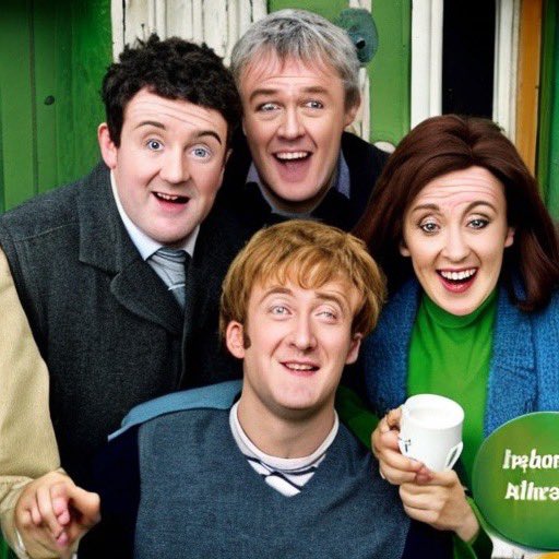 Glinner's tweet photo. Inspired by @godblesstoto I asked AI to come up with the cast of a new Irish sitcom. Very flattering how AI sees the Irish! https://t.co/Rk35v2C0CA