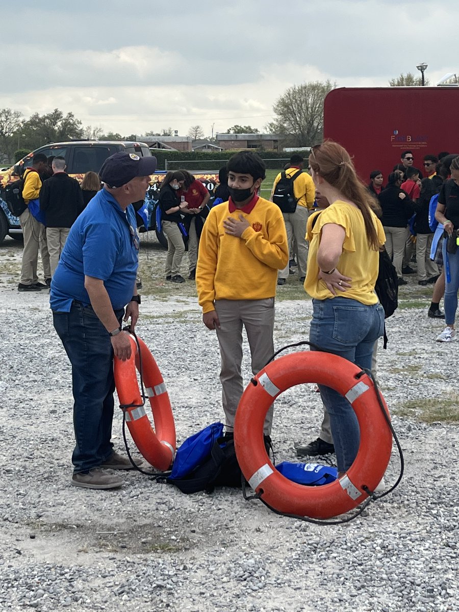 OpenWatersLA's tweet photo. Pilots with a purpose! Earlier today some of our River Pilots joined our partners @RiverWorksD at a local Career Fair to inform high school students of all opportunities, and benefits that the Maritime Industry has to offer!  #careeropportunities #nola https://t.co/1I6XwHOB5N