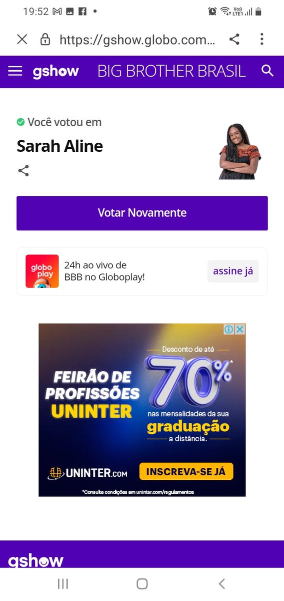 hadcdm's tweet photo. Continuo votando só não  conto votos https://t.co/Ko7UKilz3y