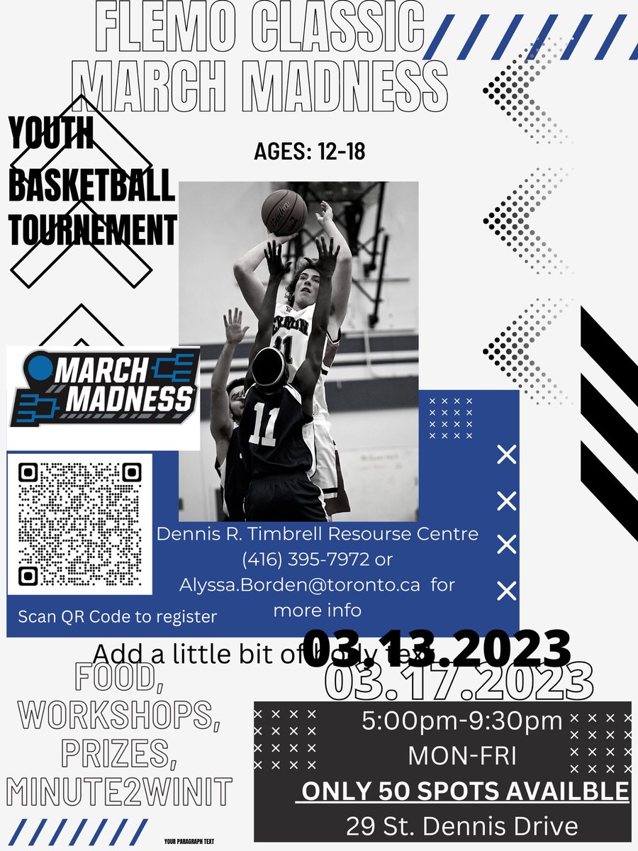 NCOFlemingdon's tweet photo. March Madness! Interested in hooping over March break? https://t.co/3i8vDso5G1