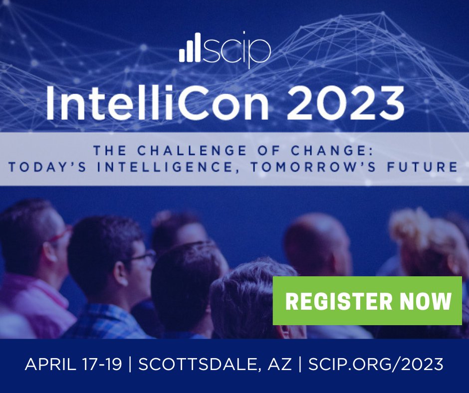 SCIP's tweet image. Get your ticket today to SCIP #IntelliCon 2023!

Don't miss out on:
💡 Hands-On Learning
📝 Data-Driven takeaways and strategies
🤝 Global #strategicintelligence Connections

Register Today: scip.org/page/intellico… 

#competitiveintelligence