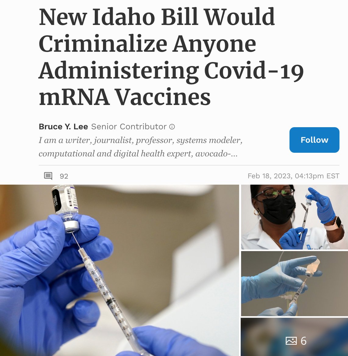 Excellent work Idaho lawmakers!🥳

Let's hope this bill gets passed

After this bill gets enacted into law, we'll have 49 more states to go

#PoliticalAction
#RunForCongress
#YourVoiceMatters
#AllPowerToThePeople

This bioweapon💉should not be given to anyone, anywhere on earth