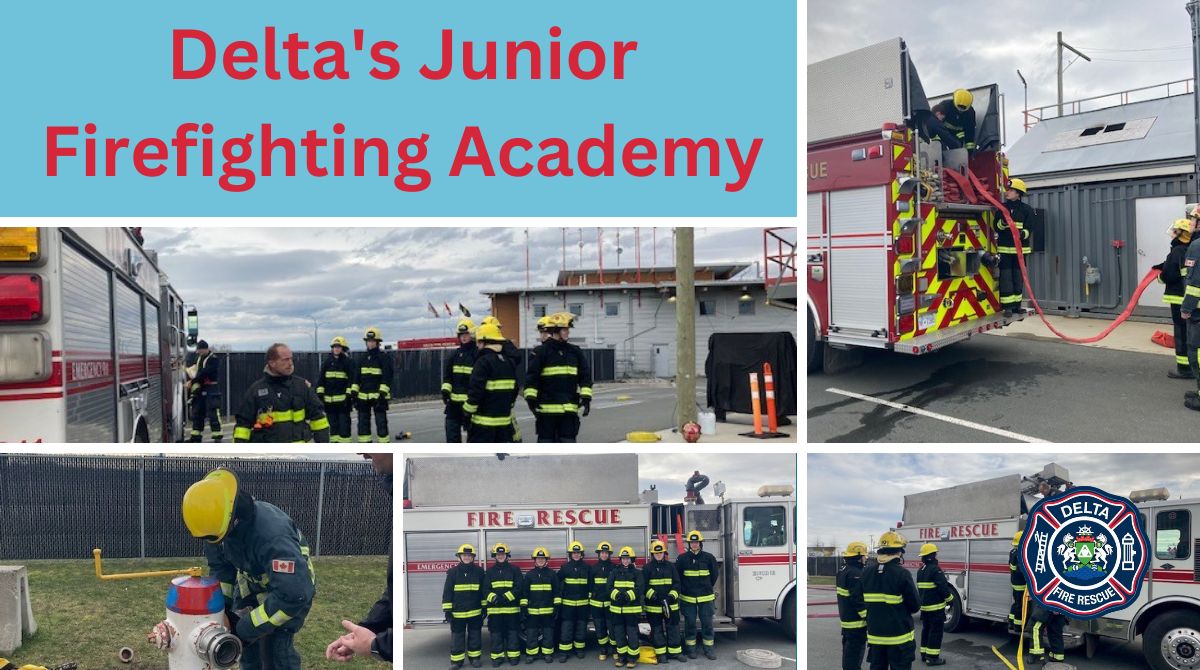 CityofDeltaFire's tweet photo. Congratulations to the 16 students from Delta School District who started the Youth Academy Program this week! Today they focused on teamwork and learning fire ground skills! Great to see them come together with a positive attitude and the willingness to push themselves! https://t.co/7HuGCtIUGj
