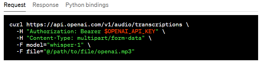 i14n_inc's tweet image. #WhisperAPI
・音声書き起こし機能と、音声を英語に翻訳する機能を提供
・mp3、mp4、mpeg、mpga、m4a、wav、webmをサポート
・フォーム形式でデータ送信
・25 MB 未満のファイルのみをサポート
・長い場合は、25 MB 以下に分割するか圧縮する
・分割時は音声の途中を避ける(当たり前)