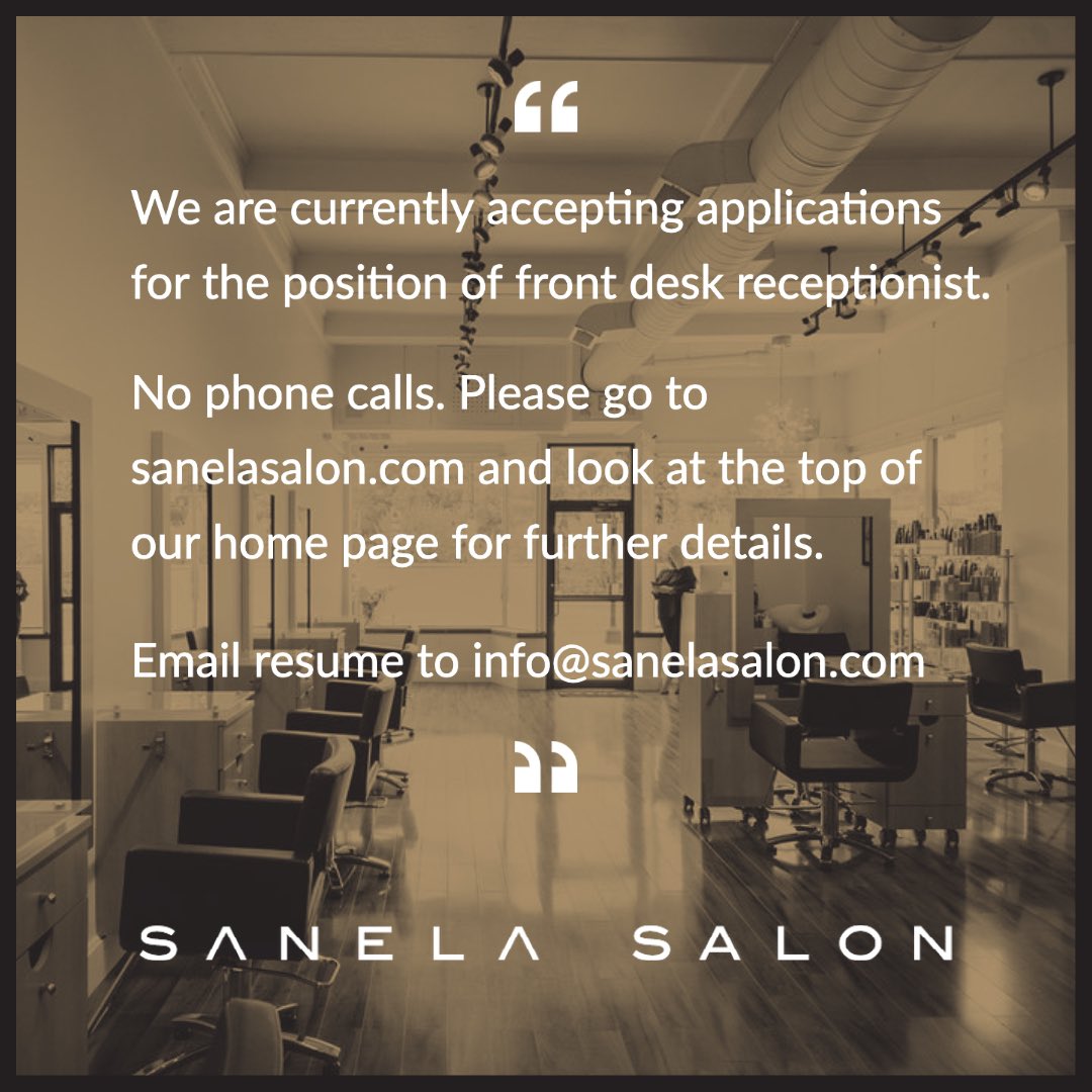 sanelasalon.com/now-hiring/ #bostonstylist #bostonhairsalon #brookline #brooklinema #brooklinehairsalon #hairsalon #sanelasalon #bestofboston #hairsalonbrookline #brooklinesalon