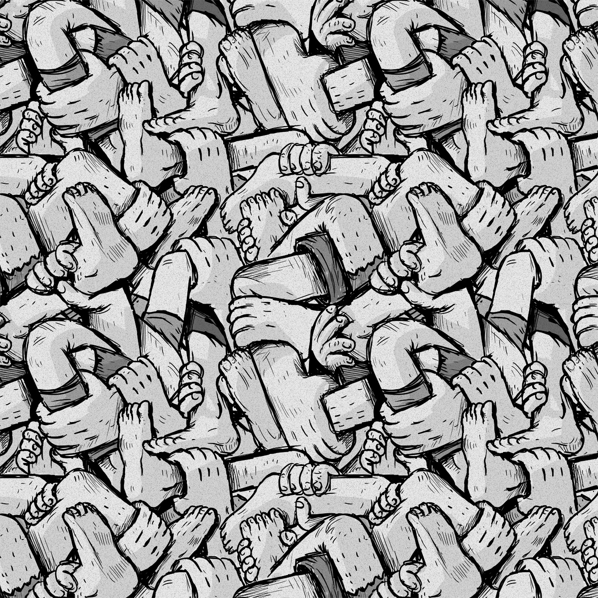 Limbs 

Exploring with seamless patterns, the goal is to make the pieces feel like they go forever and flow as one image, without seeing an obvious start and finish of the piece.