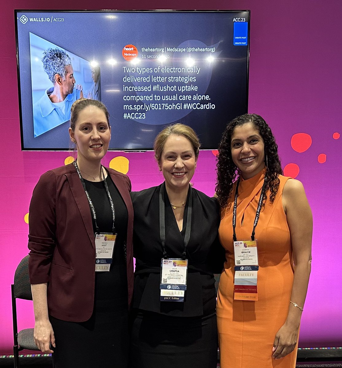 I admire these 2 wonderful ladies soooo much 🌟 with @DrNasrien @NutritionHF during our #ACC23 #WCCardio session on mentoring within academic medicine @JACCJournals @ACCinTouch @JJheart_doc @WomenAs1 @DrMarthaGulati  @rafavidalperez @IndahSP_MD @HiteshiKc @EZancanaroMD