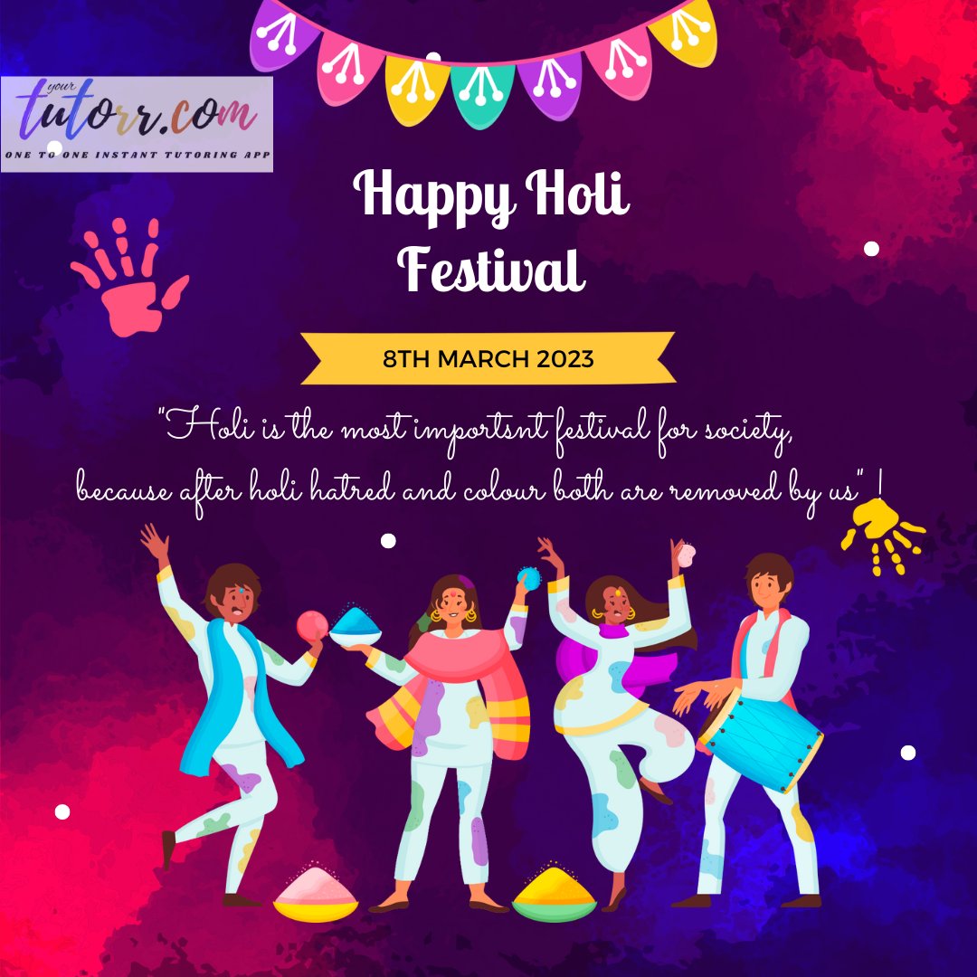 yourtutorrr's tweet photo. YourTutporr Family wishes you a very happy Holi
#holi #happyholi #holi2023 #yourtutorr https://t.co/beltYk4cxT