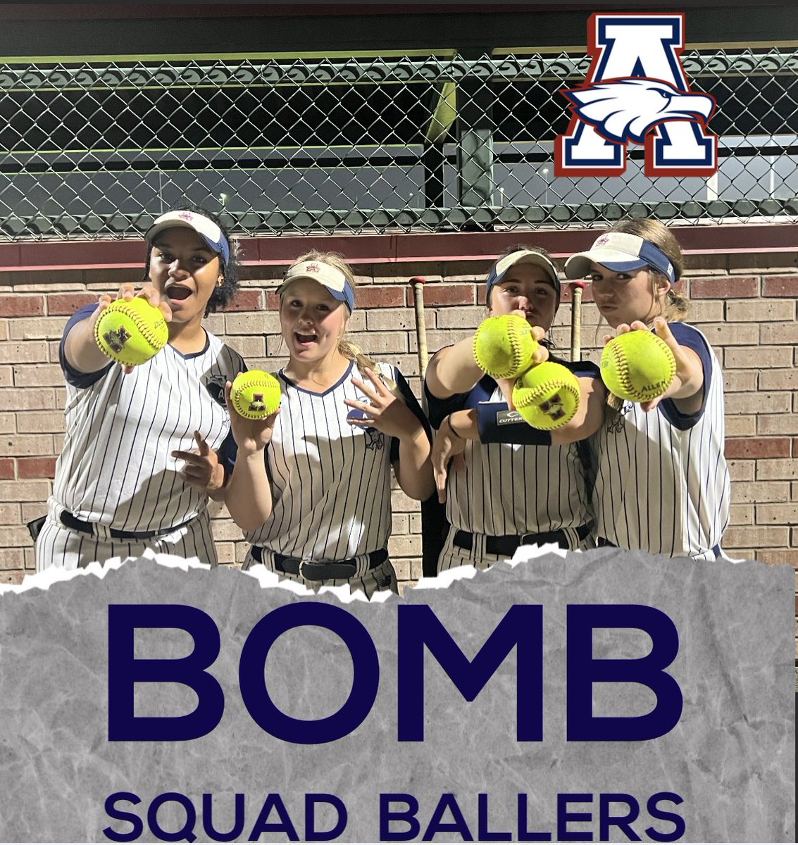 SluggingEagles's tweet photo. Shoutout to our @softball_allen #bombsquad #ballers tonight !!! @MicaelaFayne19(1), @morgan2k25 (1), @MccaryCeleste (2) &amp; @harpergarrettt (1). These #StudentAthletes went on a spring break party going yard! #AUP #WLAM @kimgarner20 @DMNGregRiddle @Gosset41 @DFWfastpitch @MWelchSLM https://t.co/SxY8ox1ocI