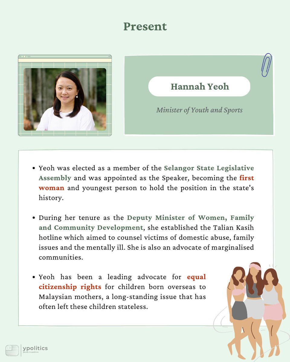 Here 🔽 we commemorate 🇲🇾 women who have given themselves without question, to Malaysia and Malaysians.

There are many amazing women out there doing incredible work, it would be impossible to encapsulate all of them in one post.

Happy Int Women’s Day!❤️

<a href="/YPoliticsMY/">YPolitics</a> (1/2)