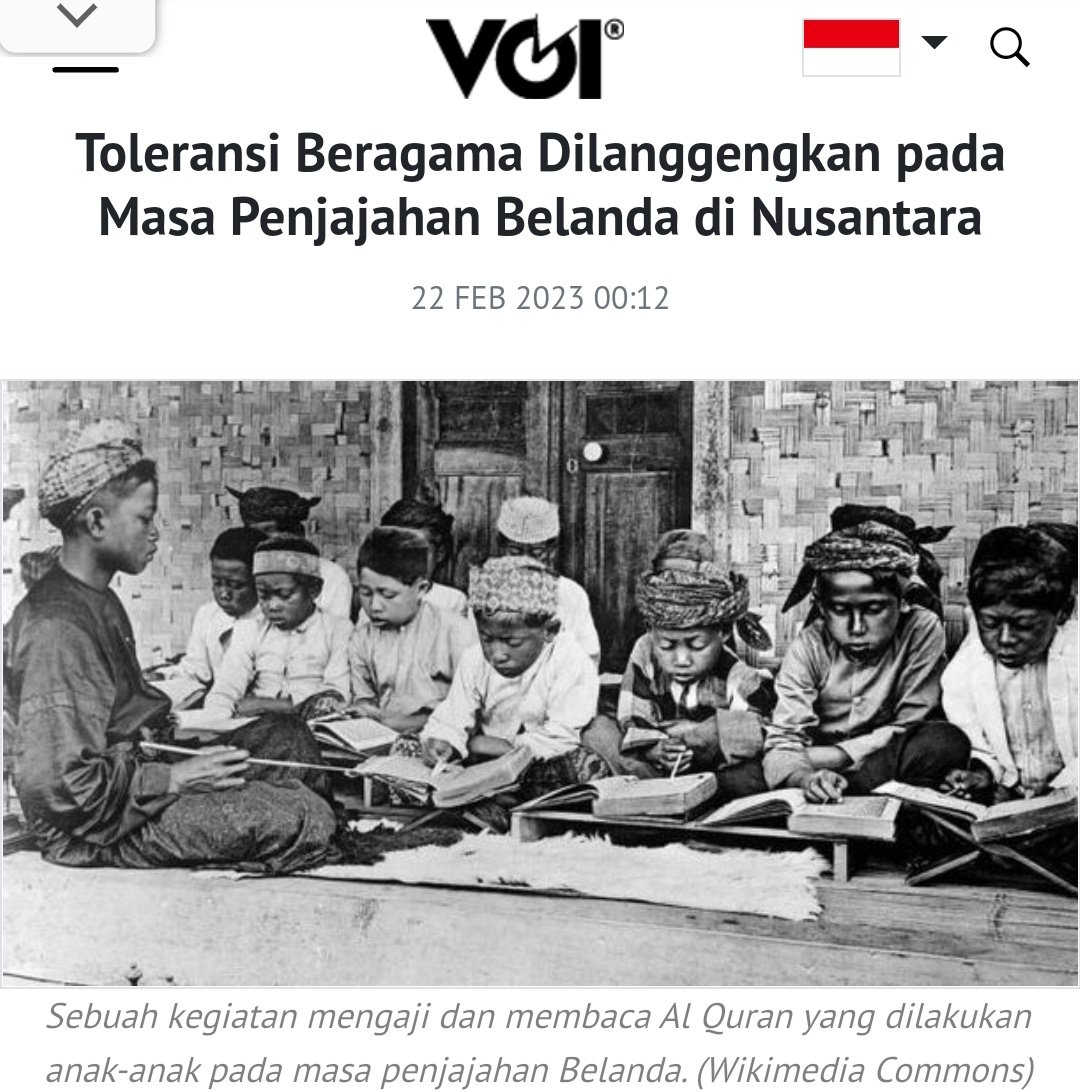 Mazzini On Twitter Tolransi Voc Soal Melakukan Ibadah Sesuai Agama