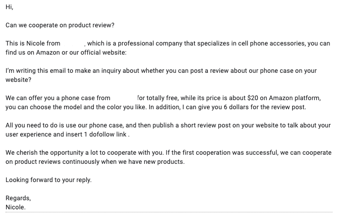 $6 for a do follow link. I almost fall off the chair when I saw this outreach.