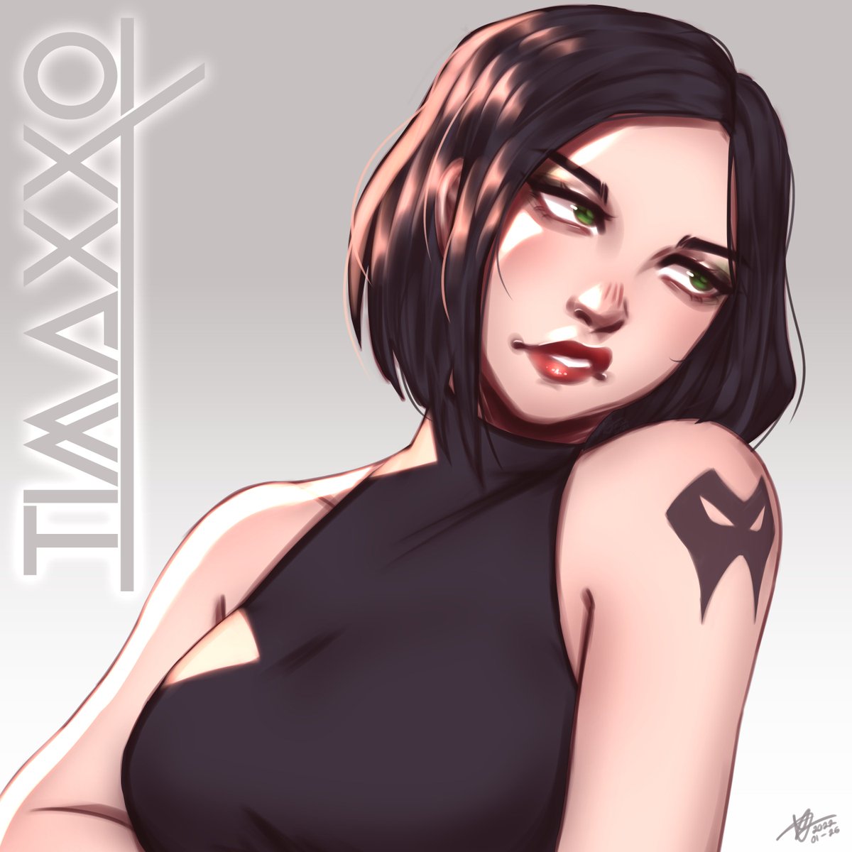TiMaxXOO's tweet photo. I have been playing a lot of Valorant lately, It's been great fun, and my maine is Viper, so I couldn't resist to draw her, I don't think this will be the last ether. I just love Viper.
#TiMaxXO #art #digitalart #valorant #viper #valorantviper #valorant_viper #portrait #tattoo https://t.co/8dAey7IvxF