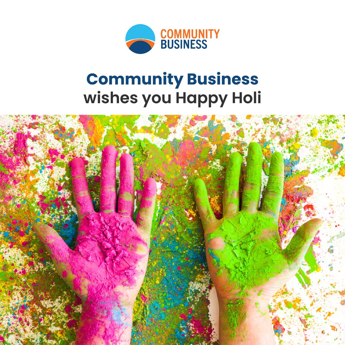 🎉 Happy Holi from Community Business ---------- Community Business wishes you a Happy Holi! May the colours of Holi bring joy, peace and happiness to you and your loved ones. #CBIndia #IndianFestivals #celebrations2023 #holi #colours #DEI