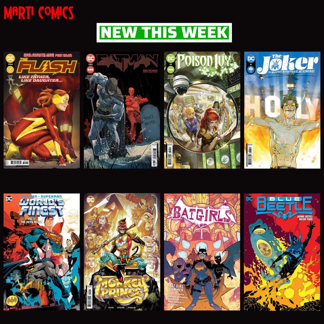 It's that time of the week again 🙌 🇭🇰 New #DCcomics this week!

#DC #DCU #DCEU #DCStudios #comic #comics #comicbook #comicbooks #superman #TheFlash #poisonivy #thejoker #batman #monkeyprince #batgirls #BlueBeetle #localiiz