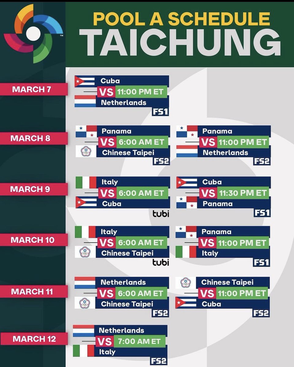 TODAY!!!!! Let’s go Chinese Taipei
💪🏻💪🏻💪🏻💪🏻
Source: <a href="/WBCBaseball/">World Baseball Classic</a> Instagram