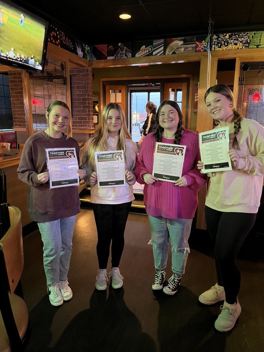 Come support us tonight at Applebee's in Altoona!